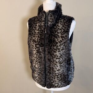 Outdoor Edition by Parkhurst Leopard Print Faux Fur Women’s Vest S/P